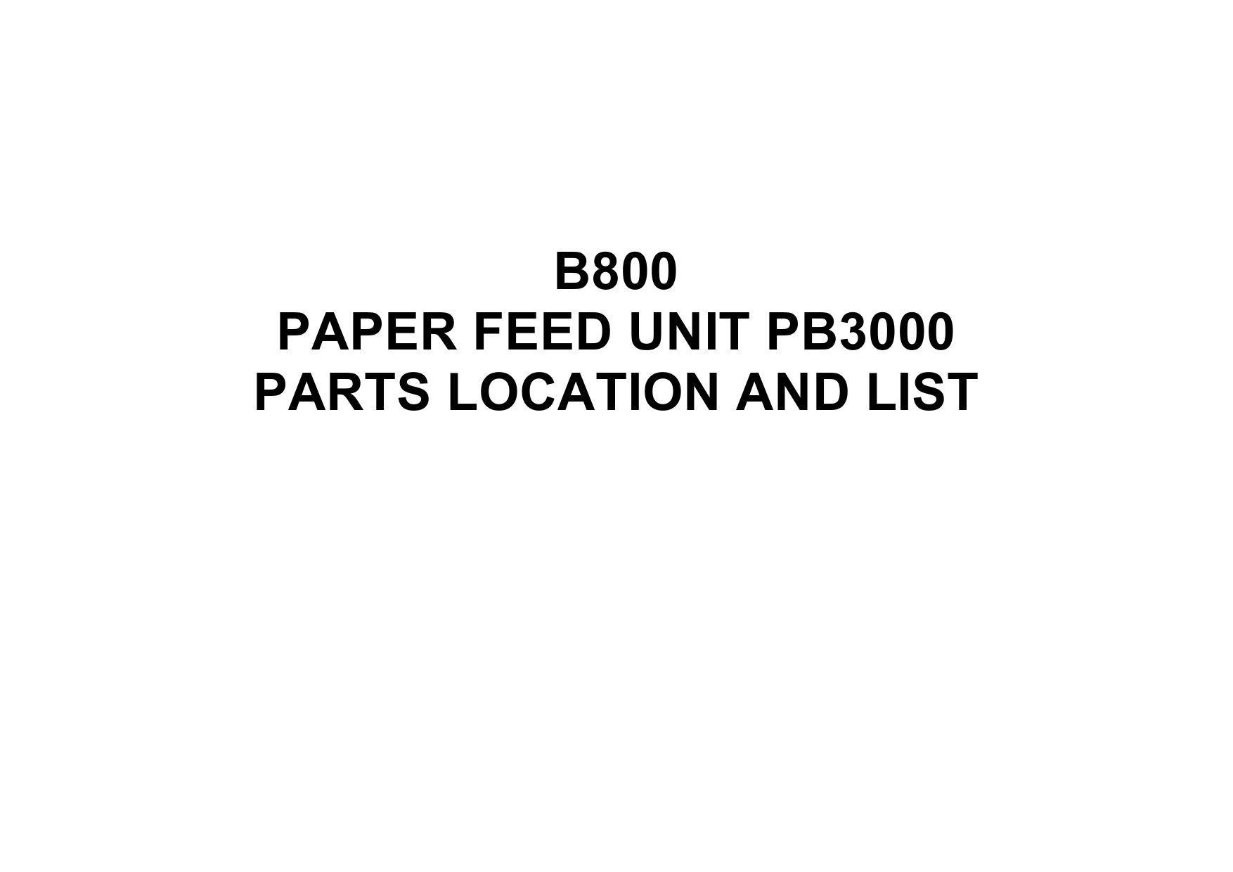 RICOH Options B800 PAPER-FEED-UNIT-PB3000 Parts Catalog PDF download-1